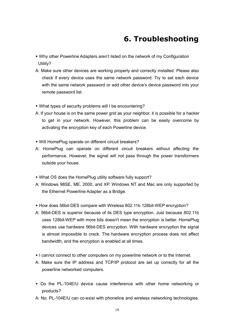 Troubleshooting | Planet Technology USB Powerline Adapter PL-104U User Manual | Page 22 / 23