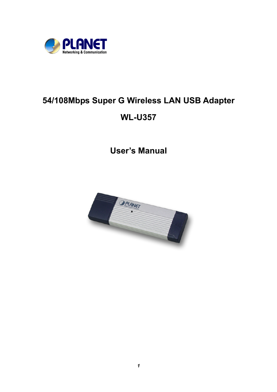 Planet Technology WL-U357 User Manual | 35 pages