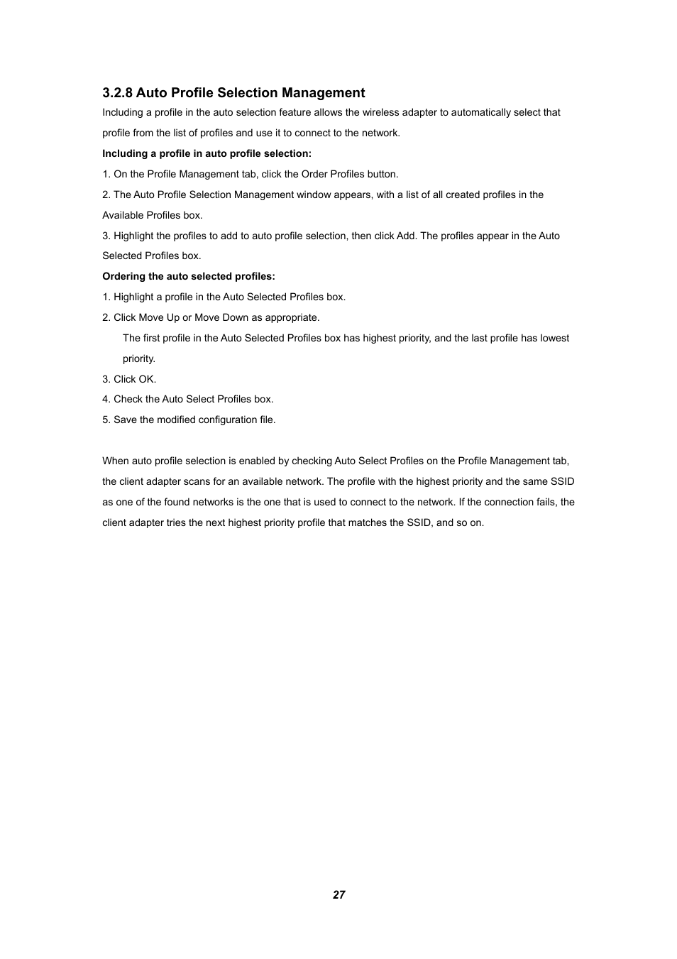 8 auto profile selection management | Planet Technology WL-U357 User Manual | Page 31 / 35