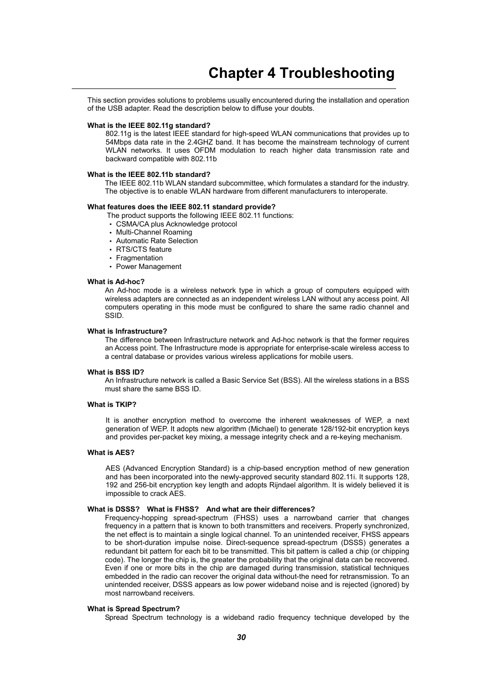 Chapter 4 troubleshooting, Hapter, Roubleshooting | Planet Technology WL-U357 User Manual | Page 34 / 35