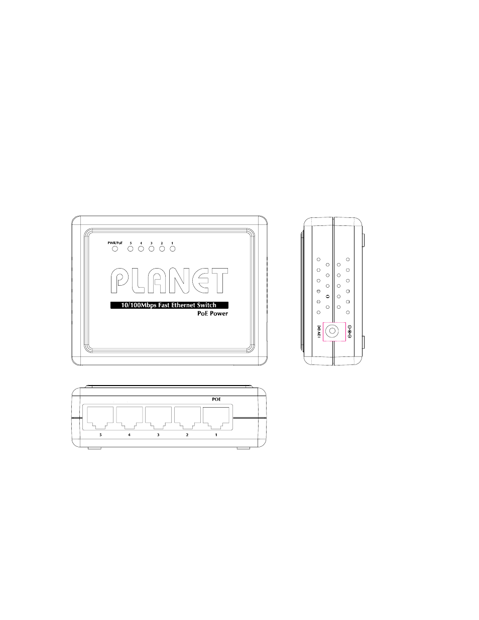 Chapter 3 identifying external components | Planet Technology FSD-504PE User Manual | Page 10 / 20