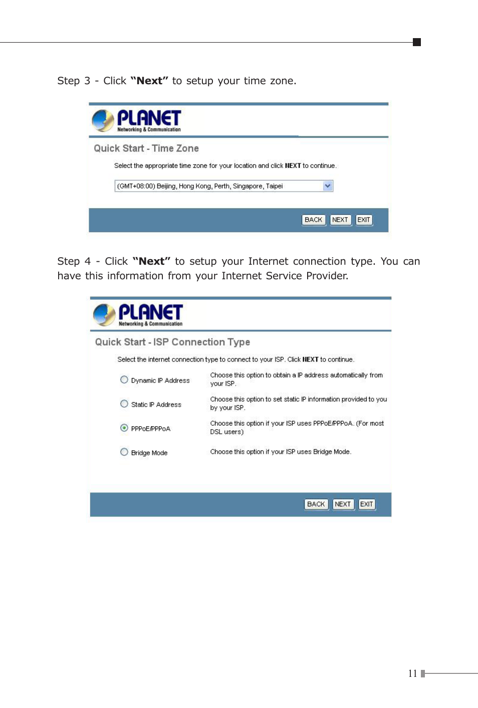 Planet Technology 802.11n Wireless ADSL 2/2+ Router ADN-4000 User Manual | Page 11 / 16