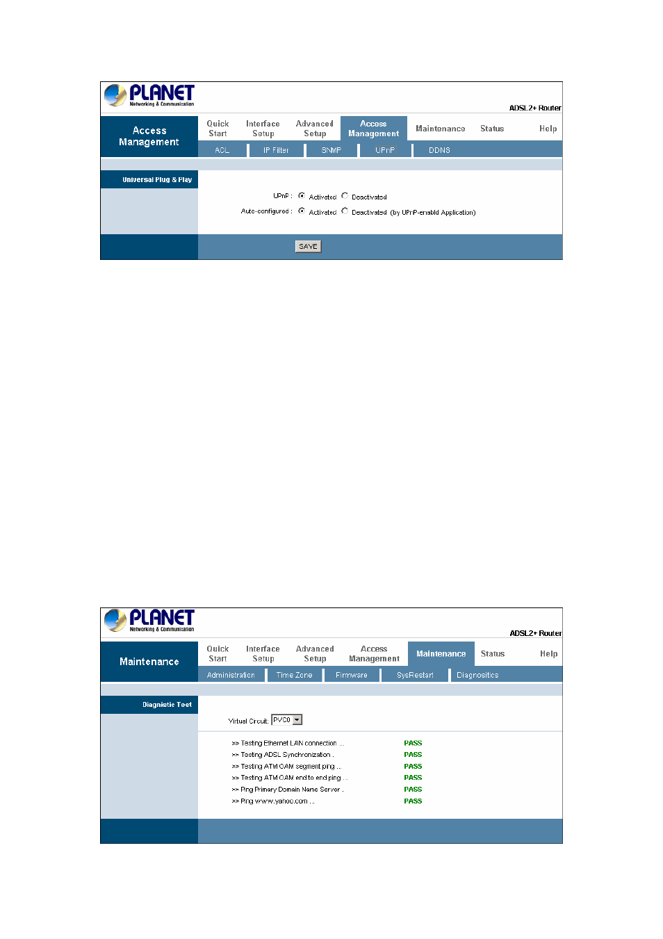 1 system diagnostics | Planet Technology ADSL 2/2+ Router ADE4400v2 User Manual | Page 48 / 55