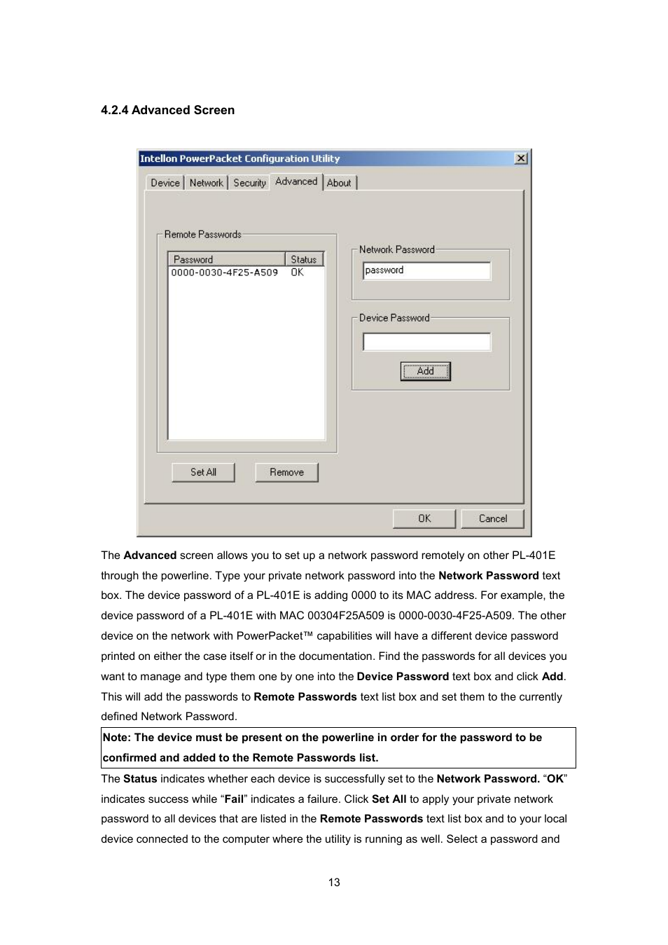 4 advanced screen | Planet Technology PL-401E User Manual | Page 16 / 19