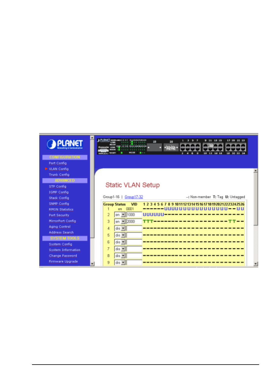 4 vlan config | Planet Technology SGSW-2402 User Manual | Page 15 / 63