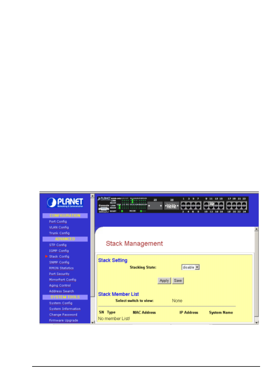9 stack | Planet Technology SGSW-2402 User Manual | Page 20 / 63