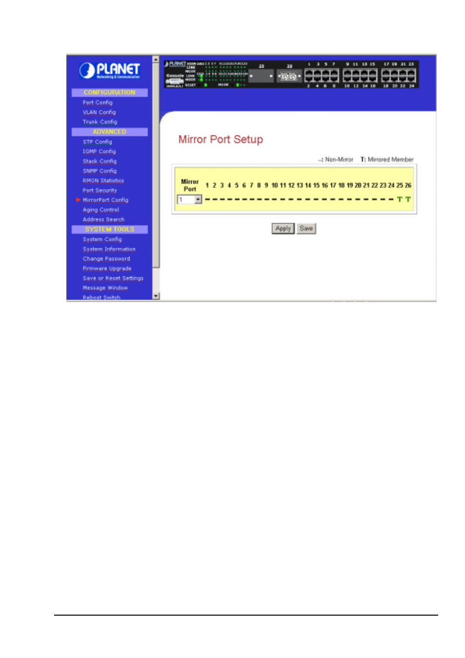 2 setup procedures, 14 aging control | Planet Technology SGSW-2402 User Manual | Page 26 / 63