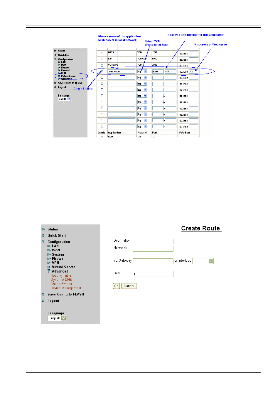 7 advanced, 1 routing table | Planet Technology ADSL VPN/Firewall Router ADW-4200 User Manual | Page 72 / 80