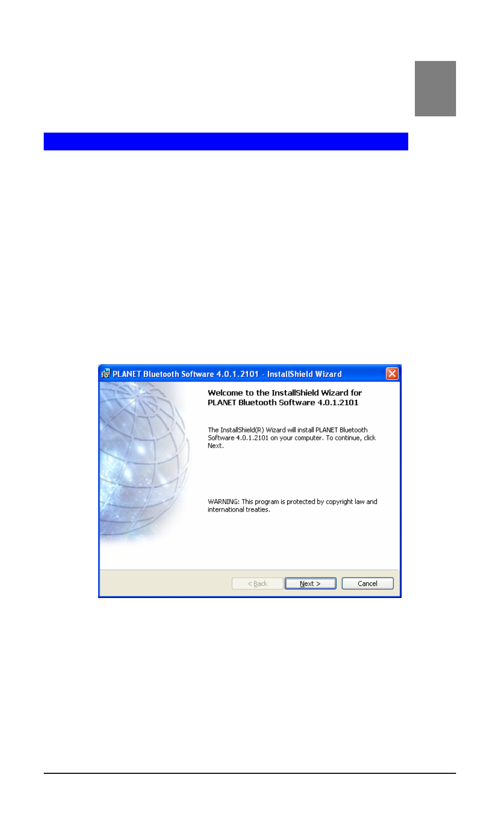 Chapter 2 installation, 1 software installation, Chapter 2 | Installation | Planet Technology BT-420U User Manual | Page 8 / 54