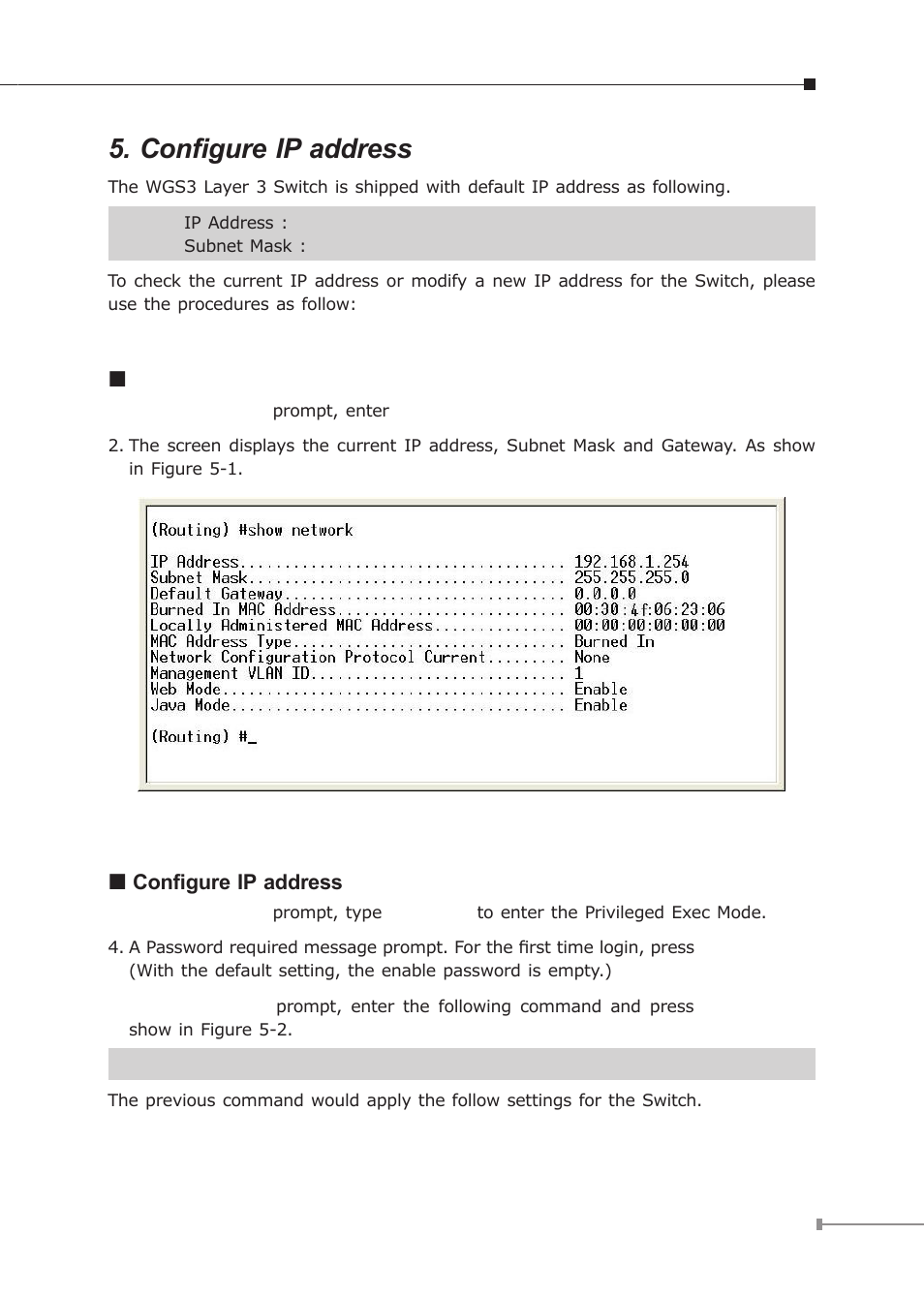 Configure ip address | Planet Technology WGS3-5220 User Manual | Page 8 / 14