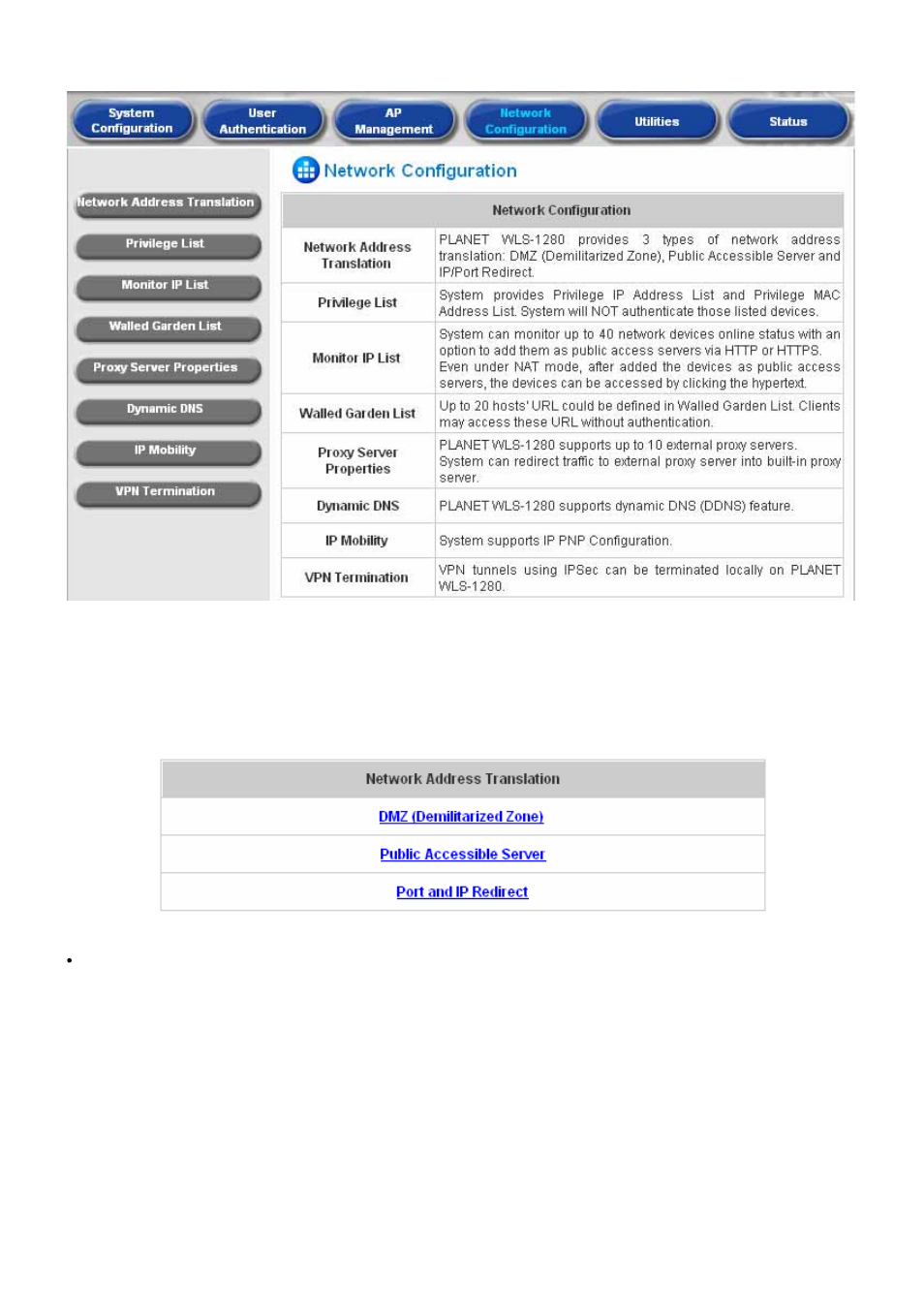 Network address translation, 1 network address translation | Planet Technology WLS-1280 User Manual | Page 100 / 152