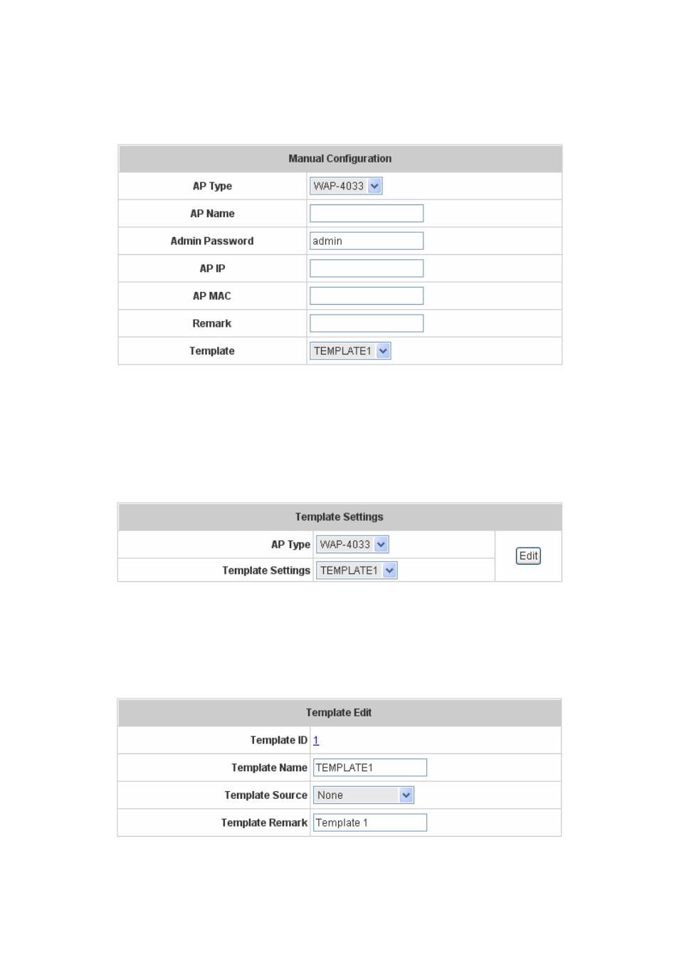 Manual configuration, Template settings, 3 manual configuration | 4 template settings | Planet Technology WLS-1280 User Manual | Page 98 / 152