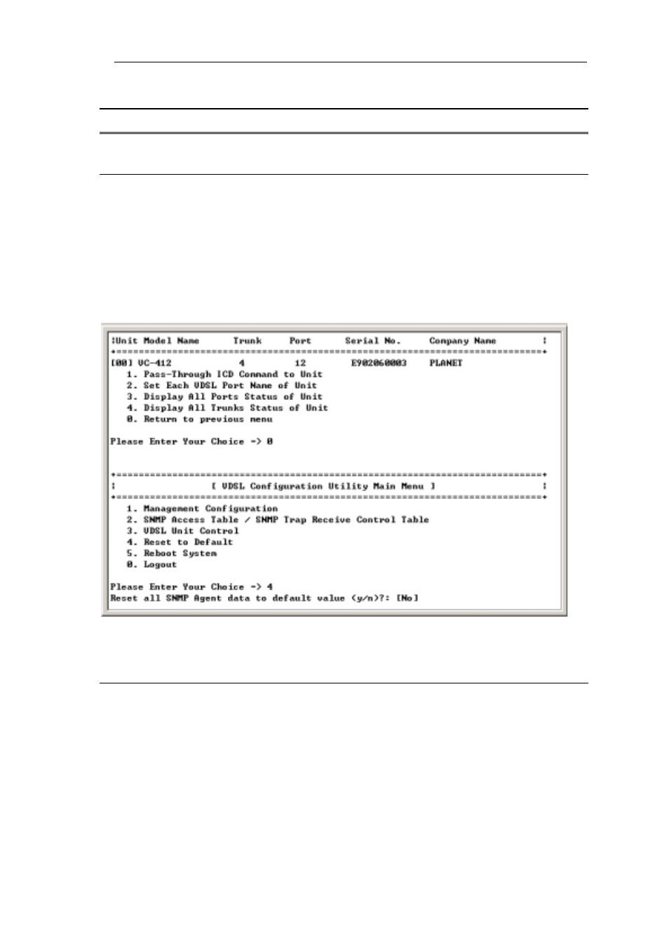 5 reset to default, 6 reboot system | Planet Technology VC-412 User Manual | Page 33 / 46