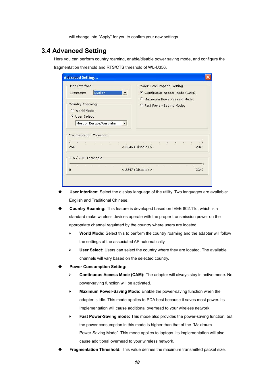 4 advanced setting | Planet Technology WL-U356 User Manual | Page 22 / 28