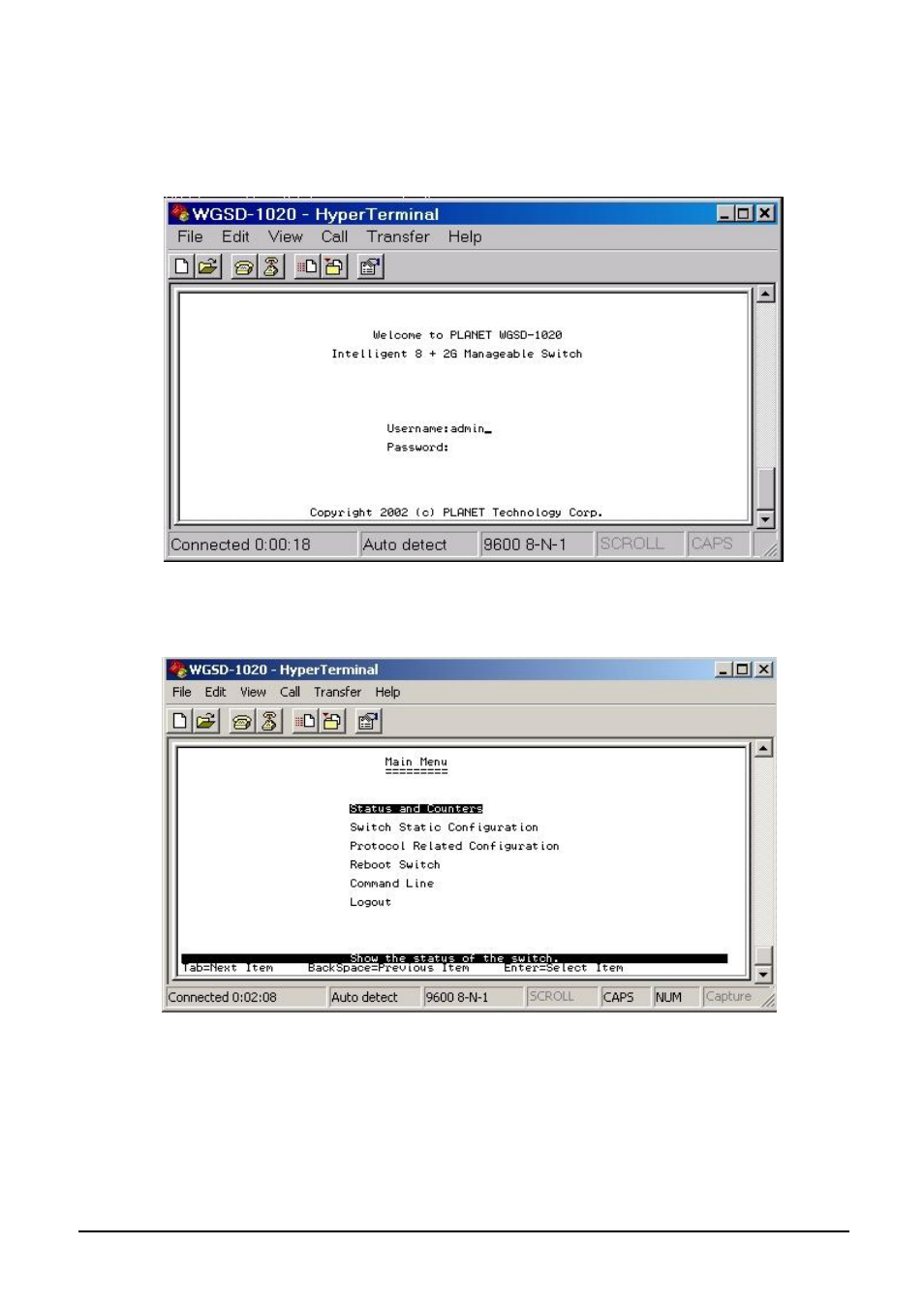 2 login in, 3 main screen | Planet Technology WGSD-1020 User Manual | Page 14 / 93