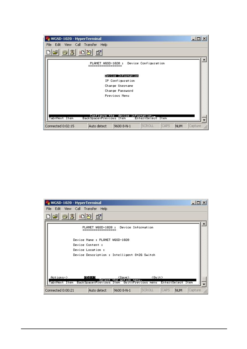 1 administration configuration, 1 device information | Planet Technology WGSD-1020 User Manual | Page 18 / 93