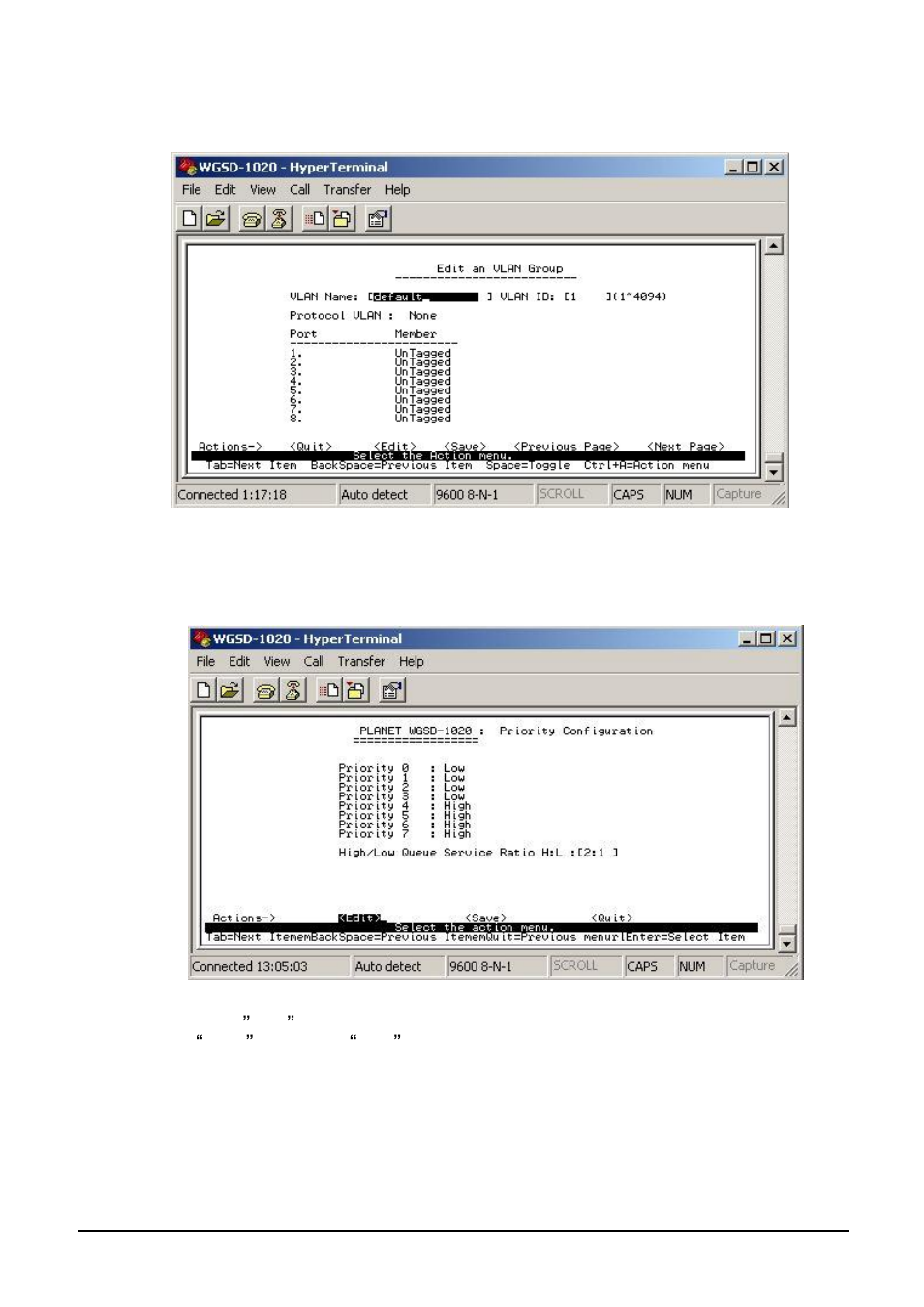 3 edit / delete vlan group, 5 priority configuration | Planet Technology WGSD-1020 User Manual | Page 27 / 93