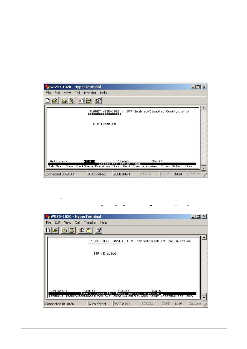 1 stp enable | Planet Technology WGSD-1020 User Manual | Page 38 / 93