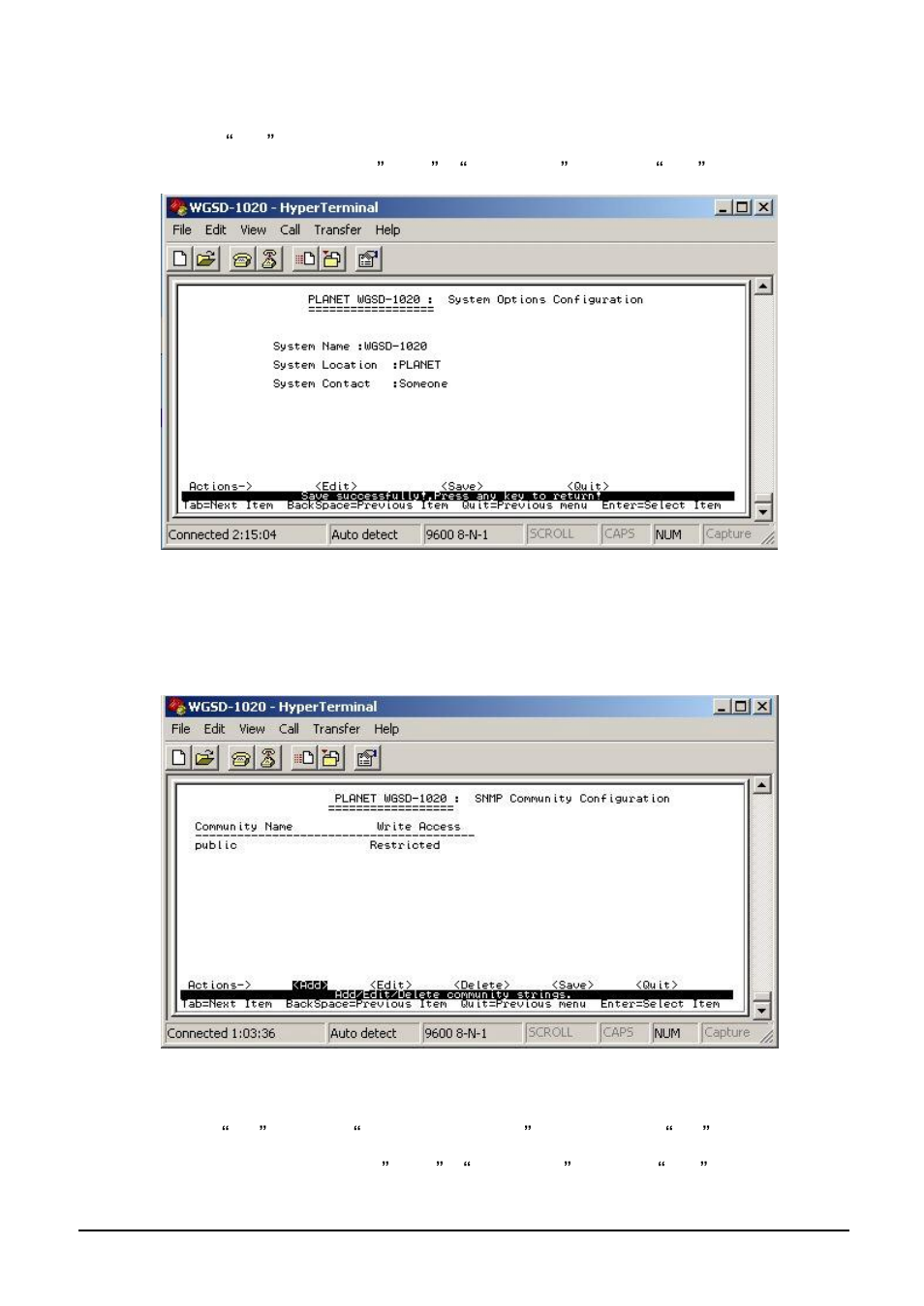 2 community strings | Planet Technology WGSD-1020 User Manual | Page 42 / 93