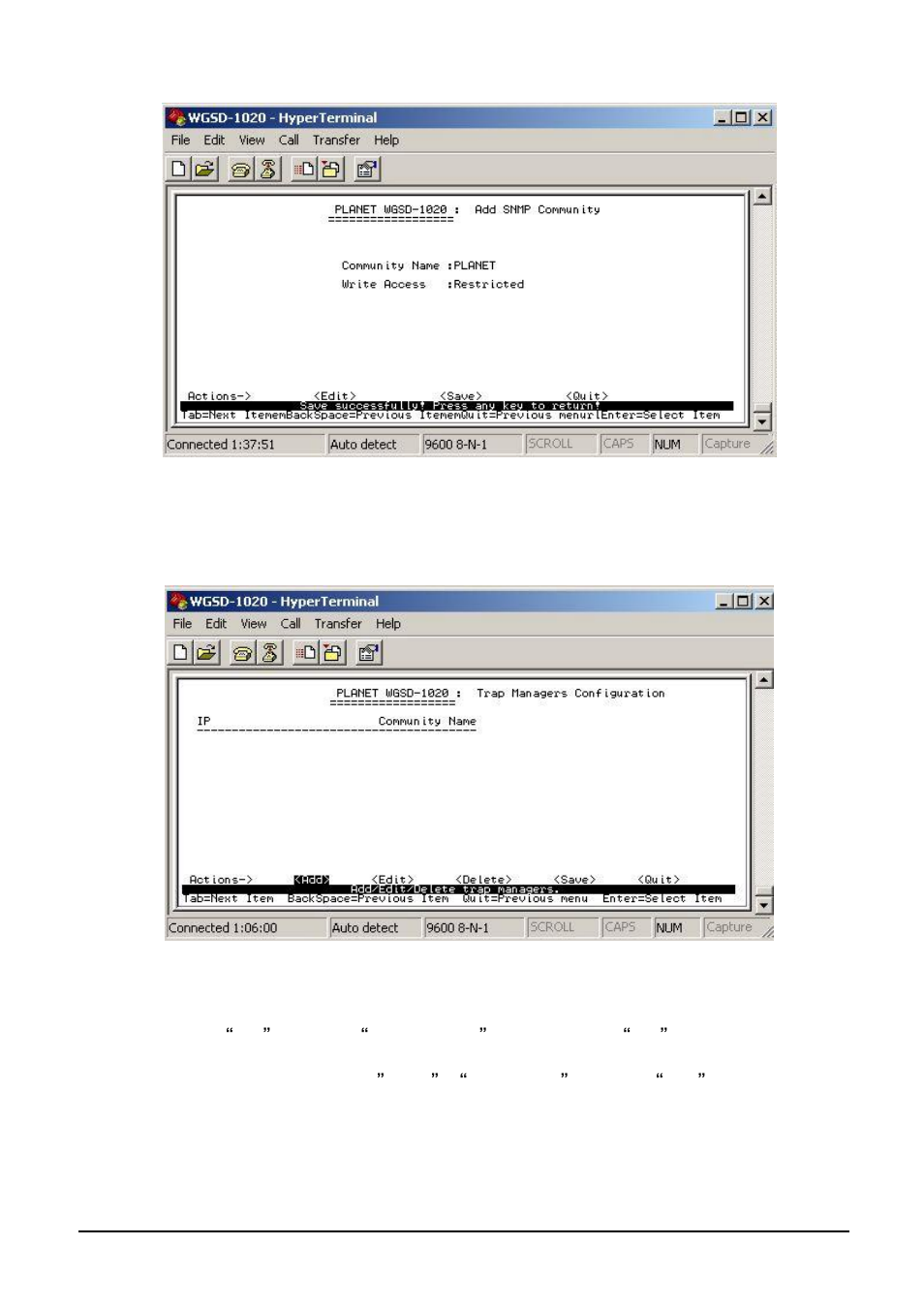 3 trap managers | Planet Technology WGSD-1020 User Manual | Page 43 / 93