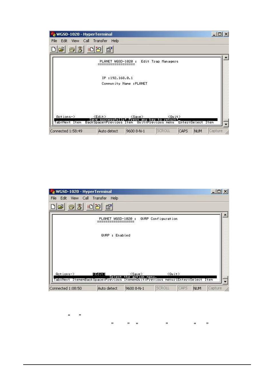 4 previous menu, 3 gvrp | Planet Technology WGSD-1020 User Manual | Page 44 / 93