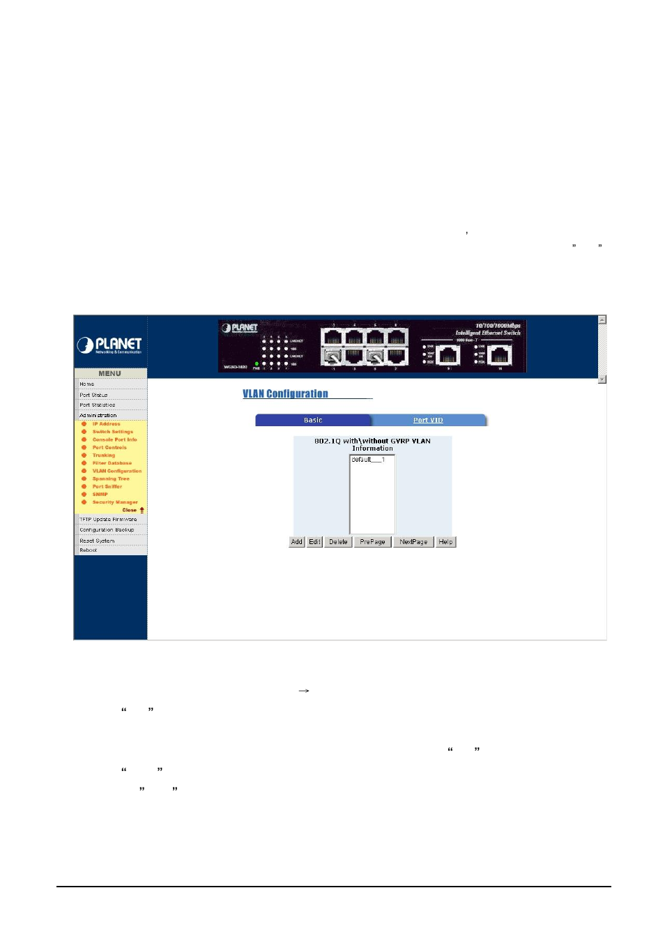 7 vlan configuration, 1 port-based vlans ( ieee 802.1q vlan) | Planet Technology WGSD-1020 User Manual | Page 70 / 93