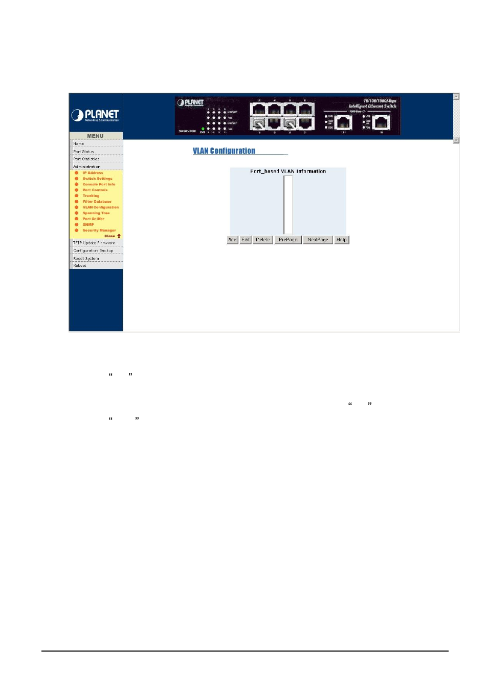 3 port based vlan | Planet Technology WGSD-1020 User Manual | Page 73 / 93