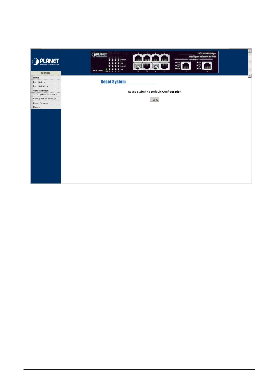 7 reset system | Planet Technology WGSD-1020 User Manual | Page 85 / 93