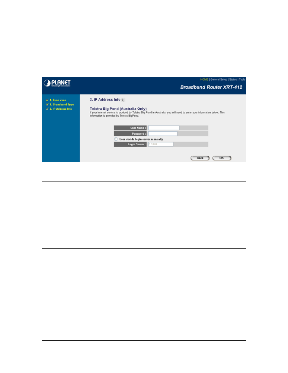 6 telstra big pond | Planet Technology XRT-412 User Manual | Page 27 / 70