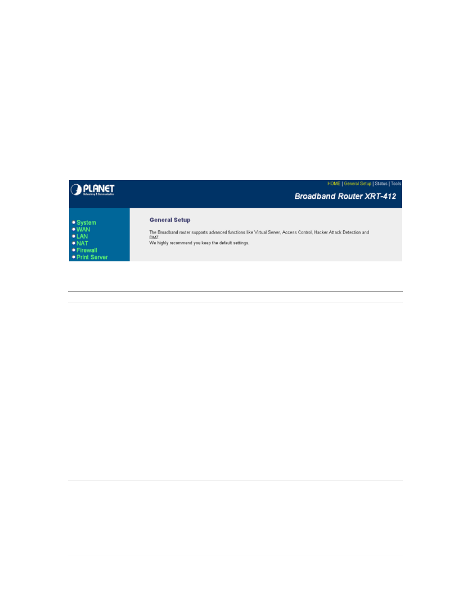 Chapter 3 general settings | Planet Technology XRT-412 User Manual | Page 29 / 70