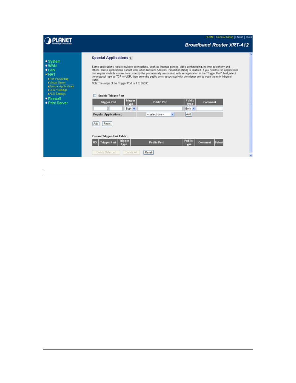 Planet Technology XRT-412 User Manual | Page 42 / 70