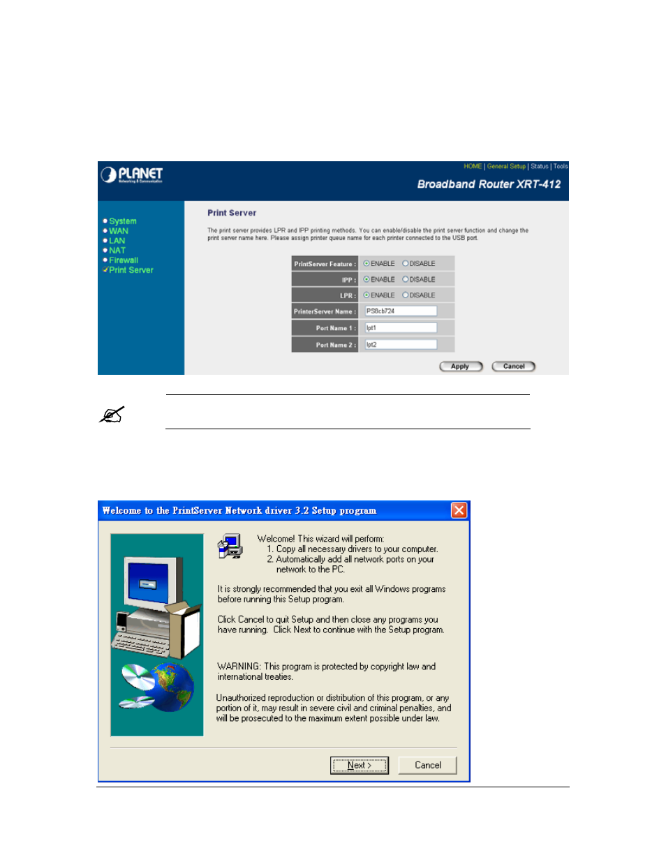 6 print server | Planet Technology XRT-412 User Manual | Page 52 / 70