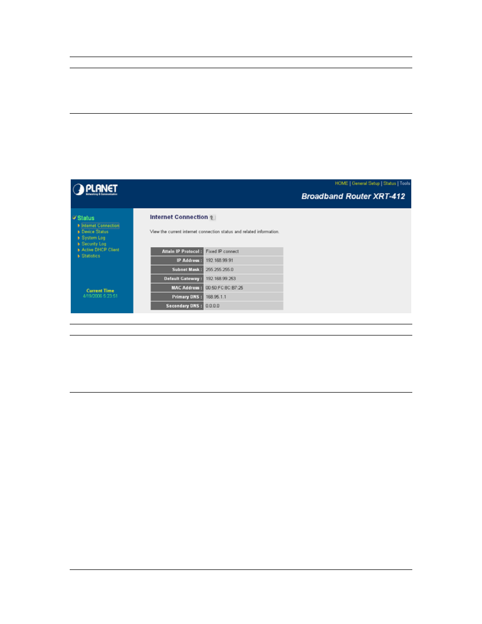 2 internet connection, 3 device status | Planet Technology XRT-412 User Manual | Page 59 / 70