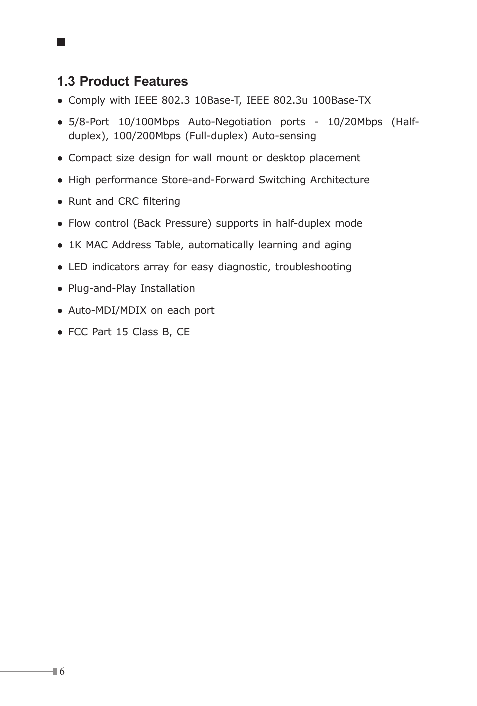 3 product features | Planet Technology SW-804 User Manual | Page 6 / 16