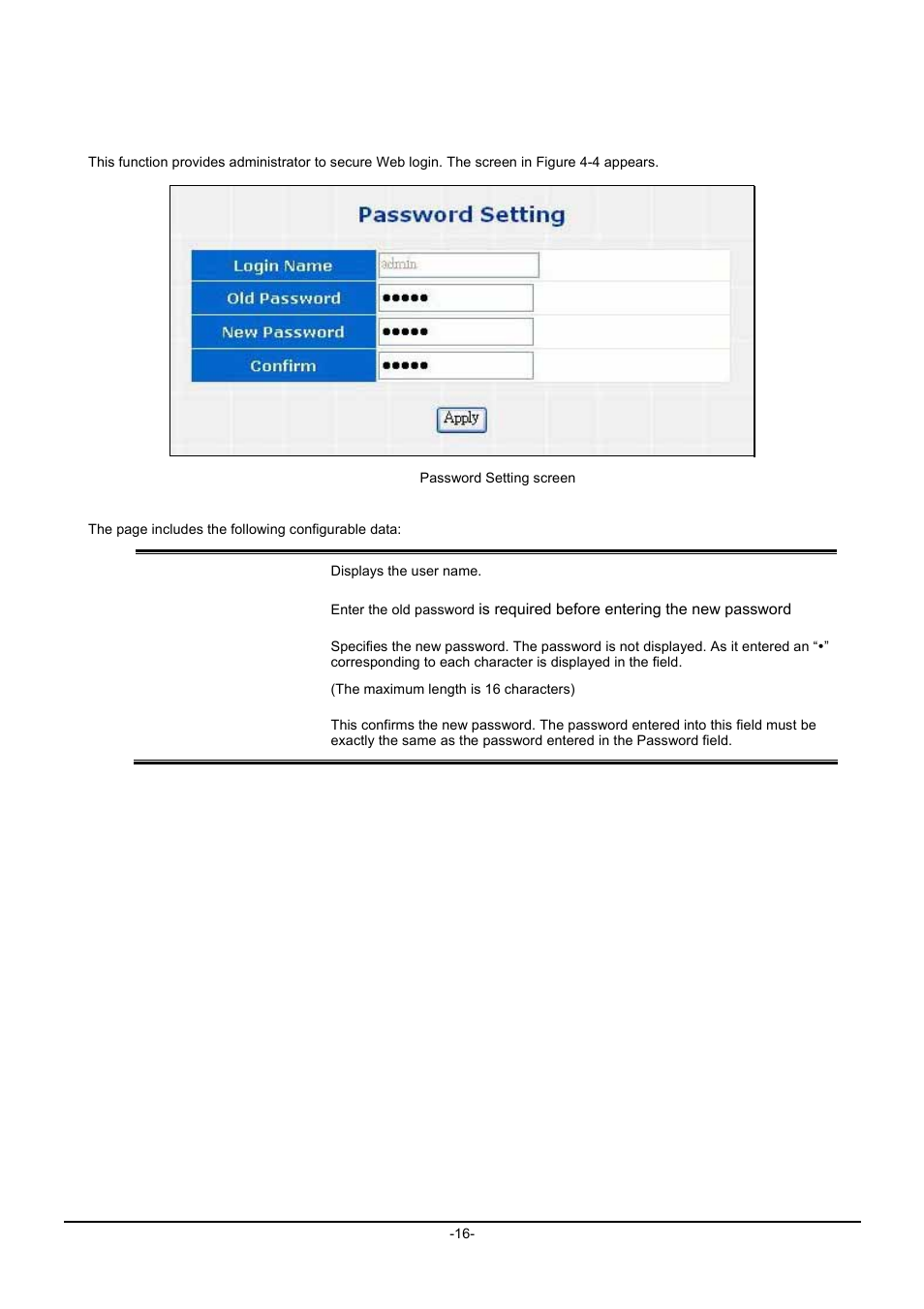 3 password setting | Planet Technology SVC2540 User Manual | Page 19 / 40