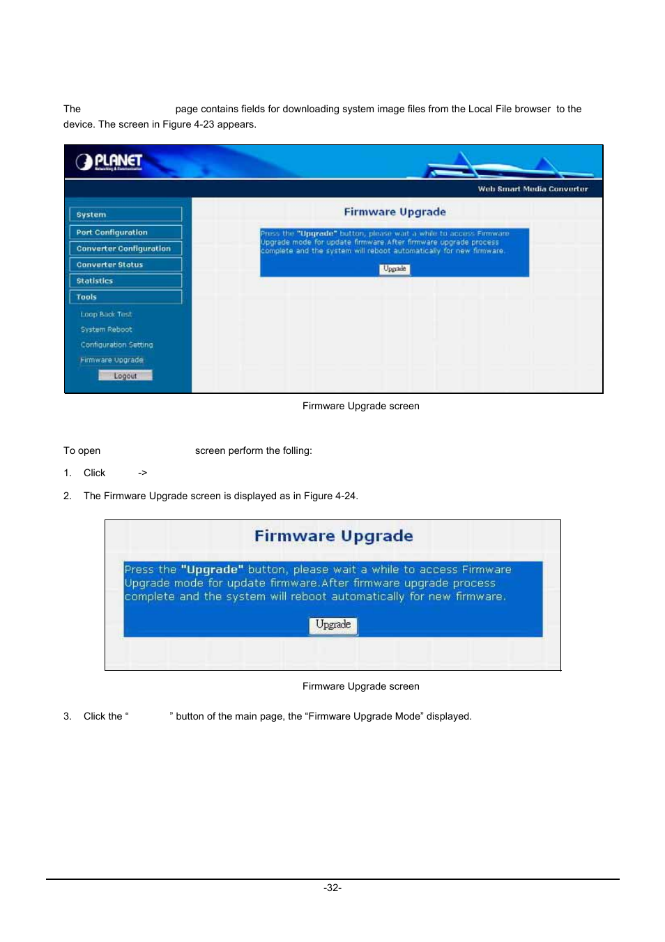 4 firmware upgrade | Planet Technology SVC2540 User Manual | Page 35 / 40