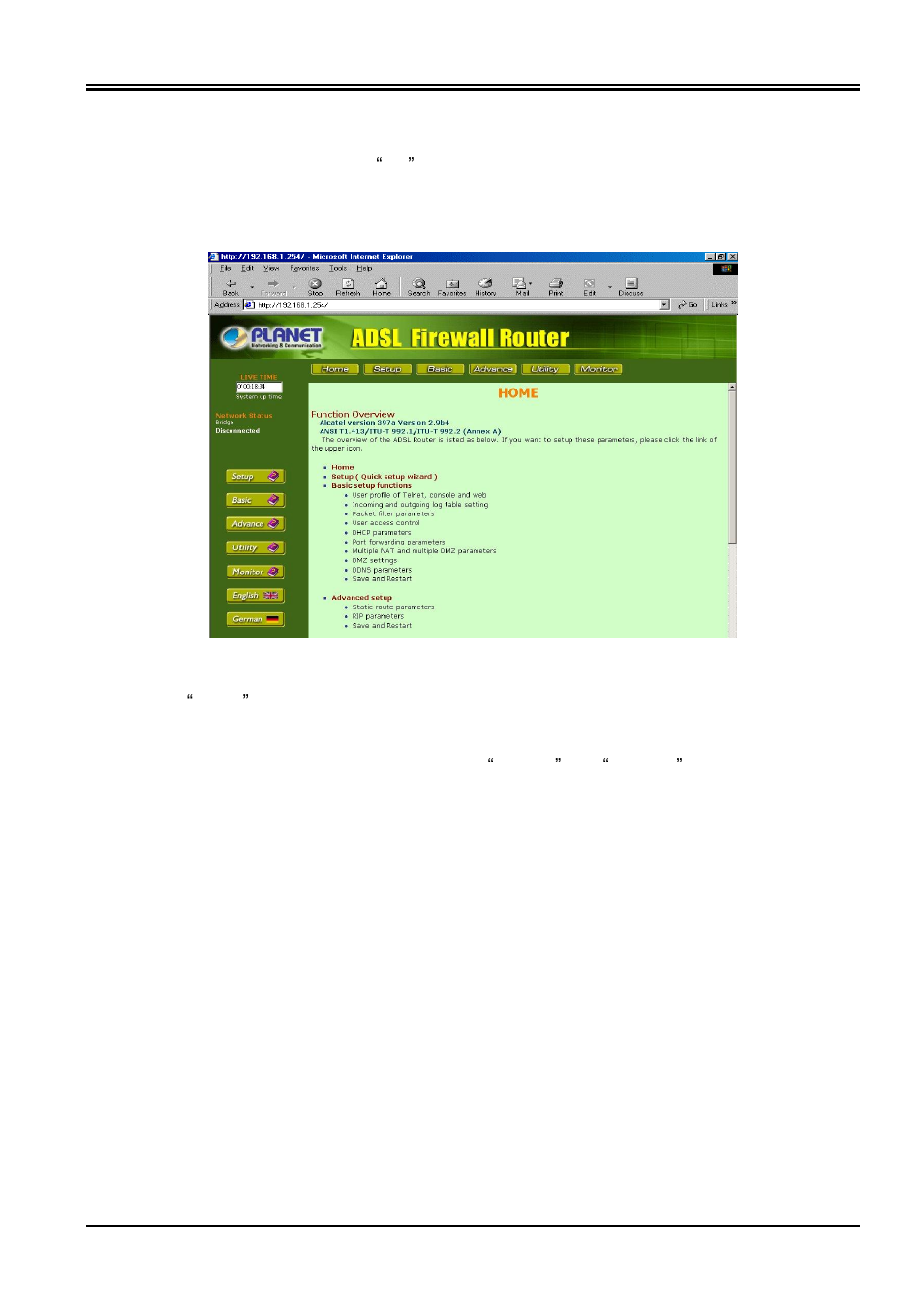 6 configuring with the web browser | Planet Technology ADSL Firewall Router ADE-4120 User Manual | Page 20 / 47