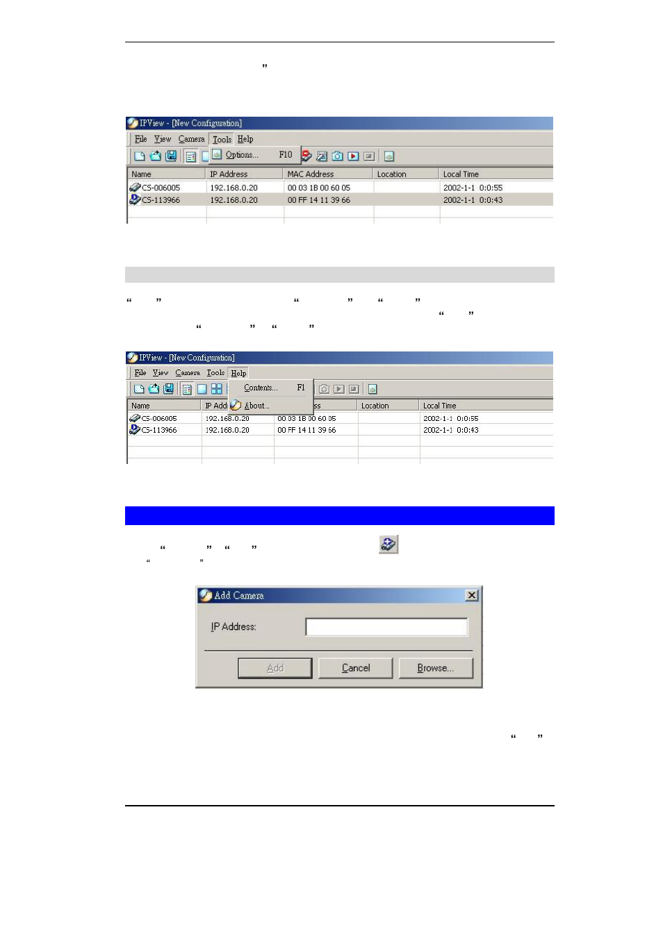 Add camera, Help | Planet Technology ICA-100 User Manual | Page 39 / 80