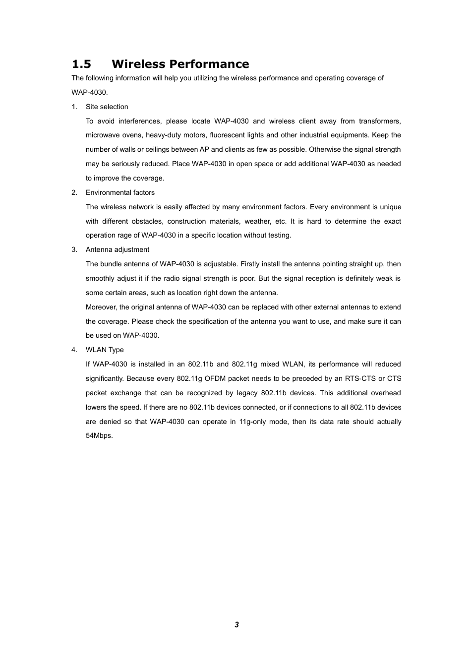 5 wireless performance | Planet Technology WAP-4030 User Manual | Page 7 / 17