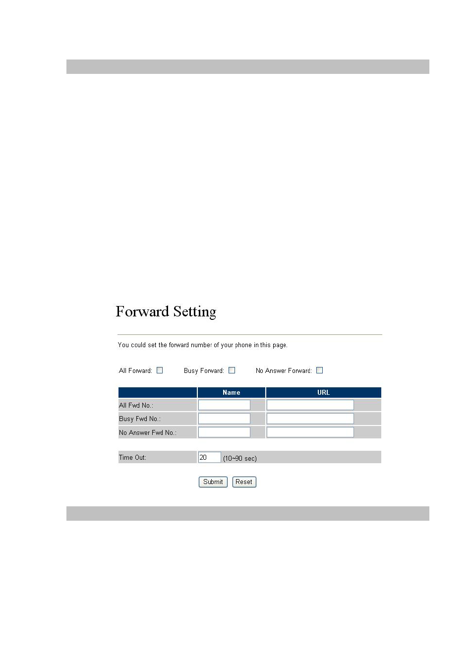 Call forward, Sntp settings | Planet Technology VIP-156PE User Manual | Page 18 / 31