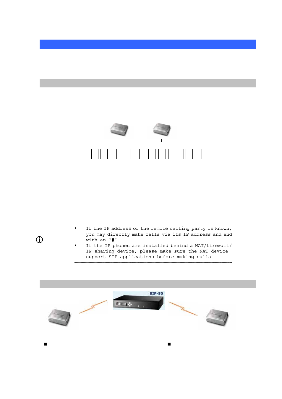 Appendix a voice communications, Vip-156 to vip-156 connection via ip address, Voice communication via sip proxy server –sip50 | Hint | Planet Technology VIP-156PE User Manual | Page 29 / 31