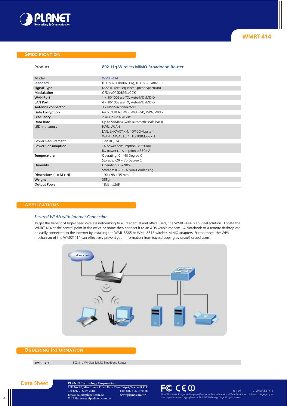 Wmrt-414 | Planet Technology WMRT-414 User Manual | Page 2 / 2