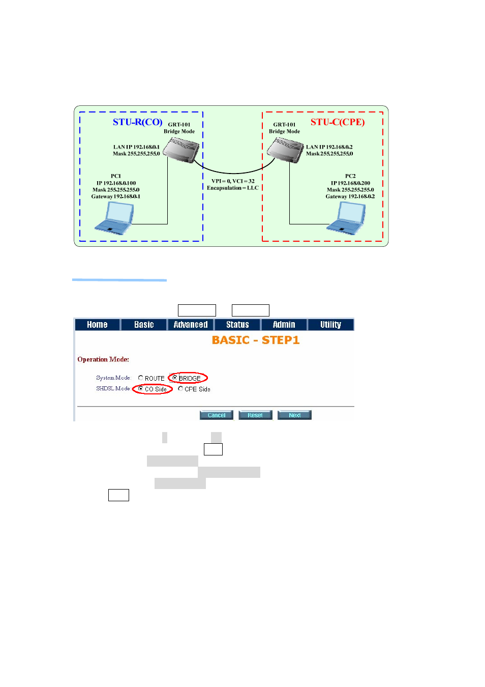 4 lan-to-lan connection with bridge mode, Web ui configuration | Planet Technology G.SHDSL Bridge/Router GRT-402 User Manual | Page 24 / 76
