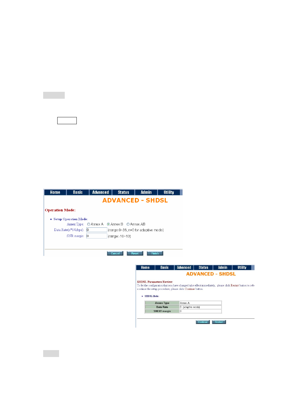 5 advanced setup, Shdsl | Planet Technology G.SHDSL Bridge/Router GRT-402 User Manual | Page 27 / 76