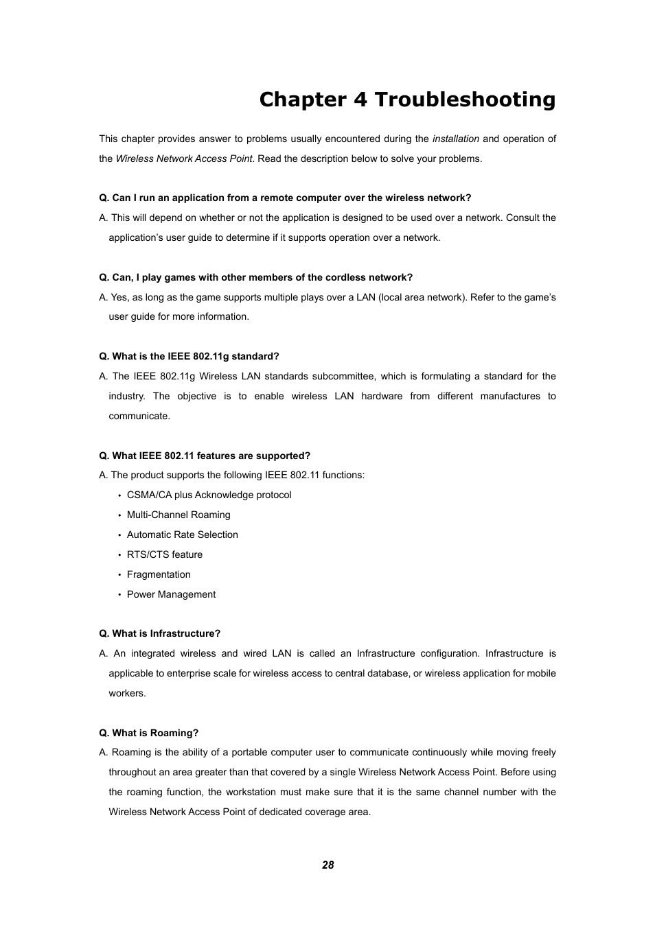 Chapter 4 troubleshooting | Planet Technology WAP-4030A User Manual | Page 28 / 28