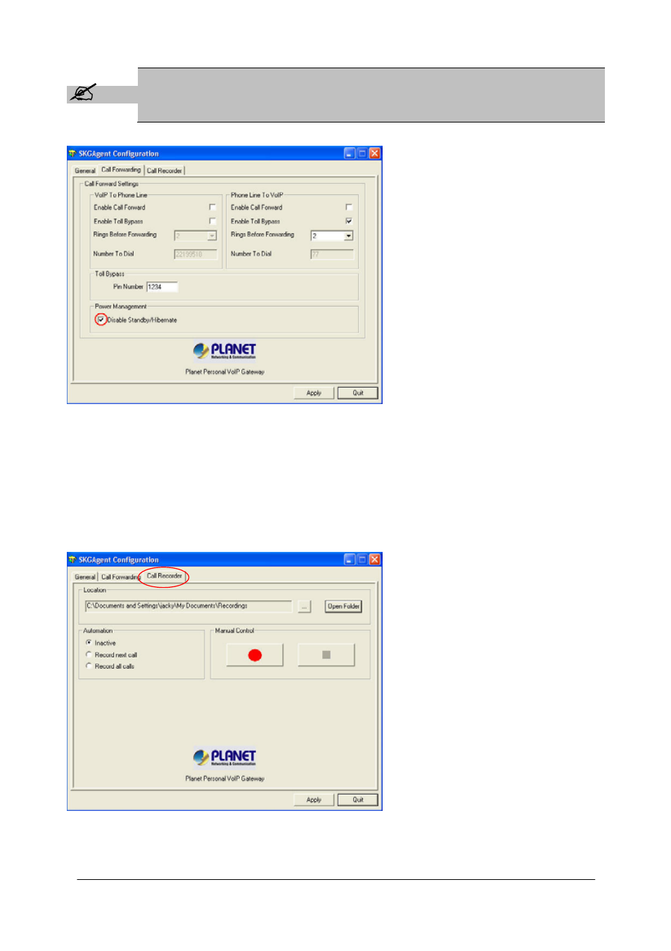 10 call recorder | Planet Technology SKG-300 User Manual | Page 29 / 36