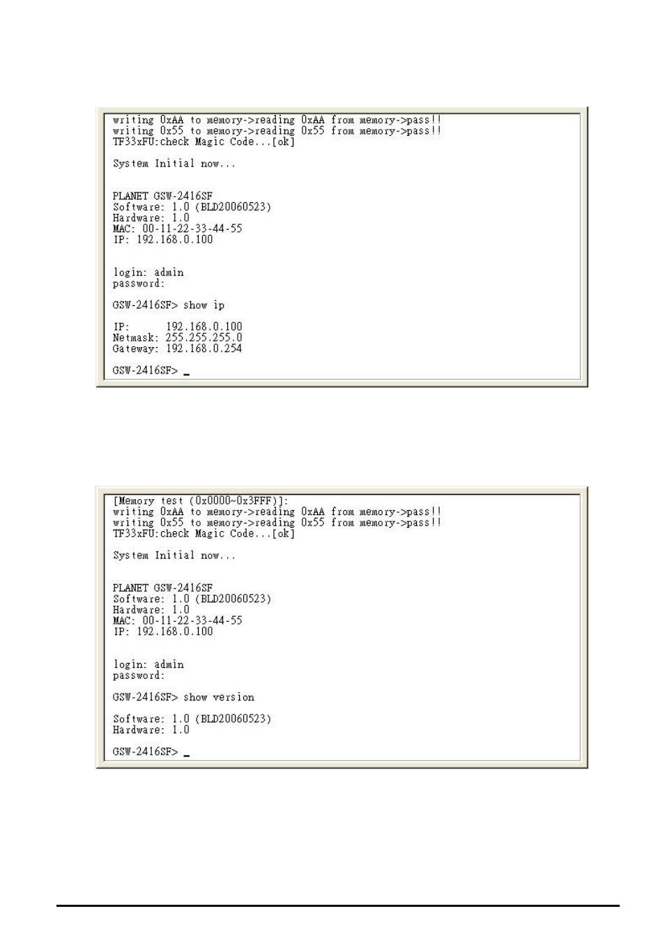 4 show ip, 5 show version | Planet Technology GSW-2416SF User Manual | Page 18 / 54