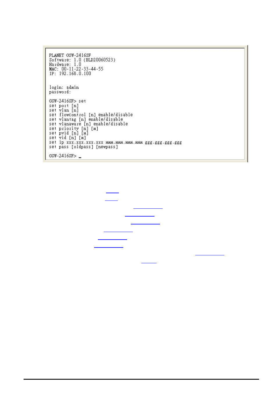 3 set command | Planet Technology GSW-2416SF User Manual | Page 22 / 54