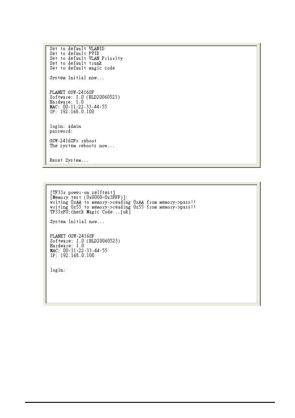 5 reboot | Planet Technology GSW-2416SF User Manual | Page 31 / 54