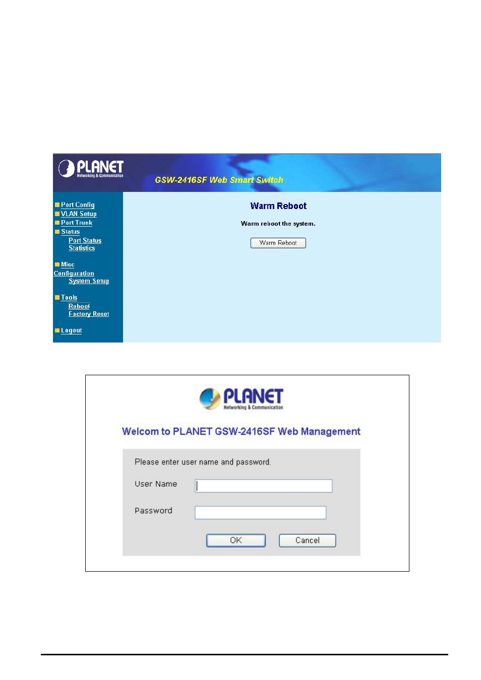 7 tools, 1 reboot, Ools | Planet Technology GSW-2416SF User Manual | Page 48 / 54
